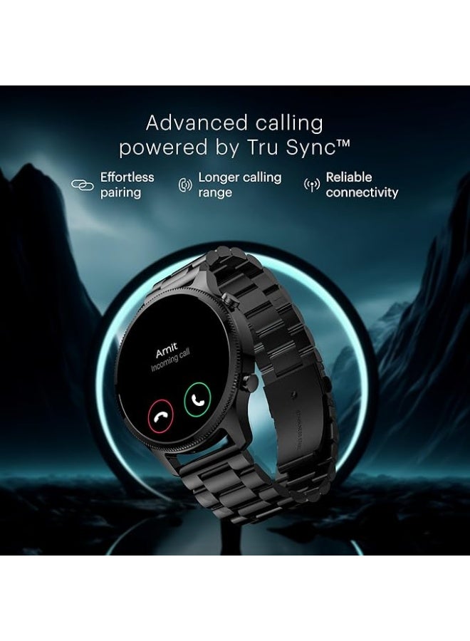 Noise Maker ساعة هالو بلس الذكية المعدنية، 1.46' AMOLED، أحزمة من الفولاذ المقاوم للصدأ، مكالمات بلوتوث، أكثر من 100 واجهة ساعة، أكثر من 100 وضع رياضي، متعقب صحي متعدد، مقاومة للماء والغبار (أسود إلكترا) - Image 5